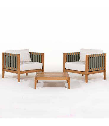 Conj Aurora 02 Poltronas Com Braço Mesa Lateral/Centro - 78447