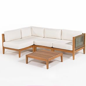 Conjunto Canto Aurora Assento Areia Mesa Centro Mel - 78452