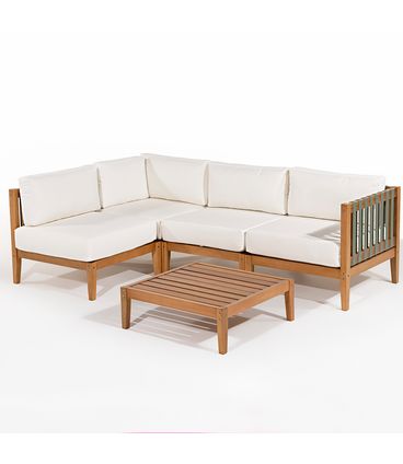 Conjunto Canto Aurora Assento Areia Mesa Centro Mel - 78452