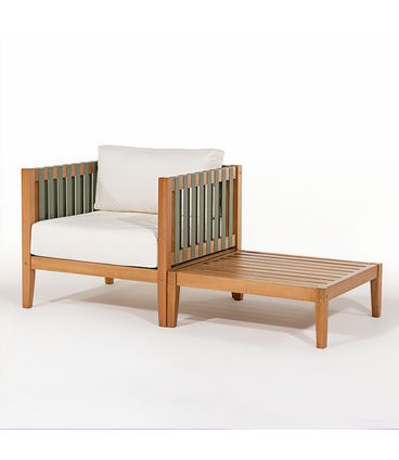 Conjunto Aurora Poltrona Areia Mesa Centro/Lateral - 78453