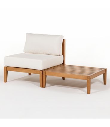 Conj Aurora Poltrona Sem Braço Areia Mesa Lateral - 78456