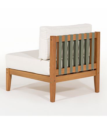 Conj Aurora Poltrona Sem Braço Areia Mesa Lateral - 78456