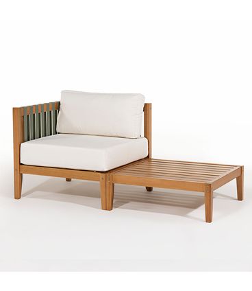 Conj Aurora Poltrona Canto Areia com Mesa Lateral - 78457