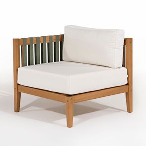 Conj Aurora Poltrona Canto Areia com Mesa Lateral - 78457
