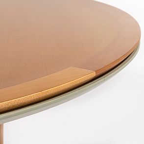 Mesa Jantar Redonda Oliva Base Ripada Verniz Mel 130cm - 78479