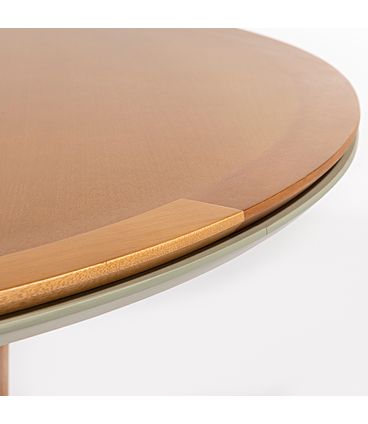 Mesa Jantar Redonda Oliva Base Ripada Verniz Mel 130cm - 78479