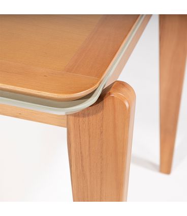 Mesa Jantar Retangular Oliva Base Verniz Mel 160cm - 78480