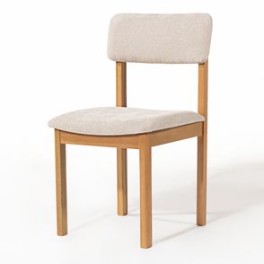 Cadeira Luna Encosto e Assento Bege Base Verniz Mel - 78486