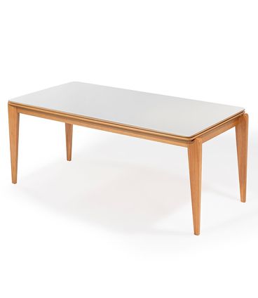 Mesa Retangular Rana Tampo Vidro Verniz Mel 160cm - 78499