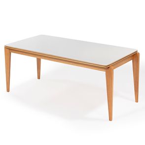 Mesa Retangular Rana Tampo Vidro Verniz Mel 180cm - 78500