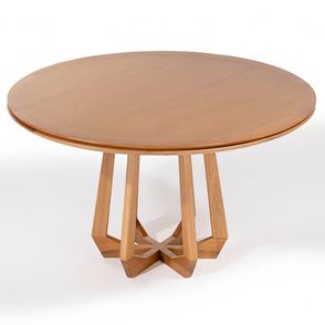 Mesa Redonda Quézia Tampo Laminado Verniz Mel 130cm - 78501