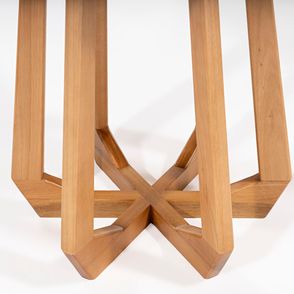 Mesa Redonda Quézia Tampo Laminado Verniz Mel 130cm - 78501