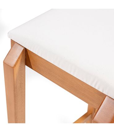 Banqueta Sem Encosto Zara Assento Areia Madeira Mel - 78504