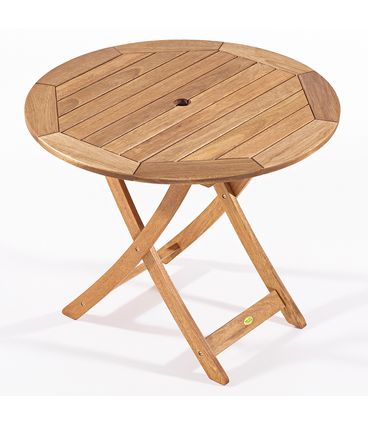 Mesa Dobrável Redonda Madeira Stain Cor Jatobá 100cm - 16525