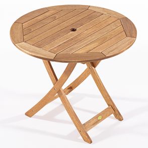 Mesa Dobrável Redonda Madeira Stain Cor Jatobá 120cm - 16526