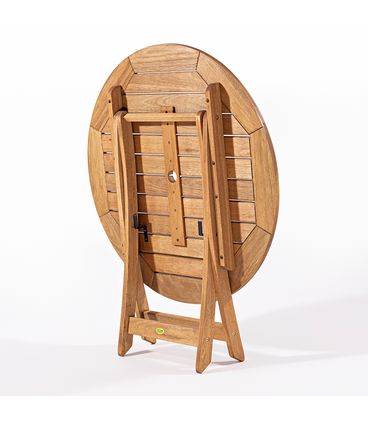 Mesa Dobrável Redonda Madeira Stain Cor Jatobá 120cm - 16526