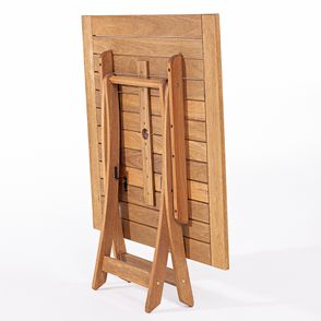 Mesa Quadrada Dobrável Madeira Stain Cor Jatobá 90cm - 17059