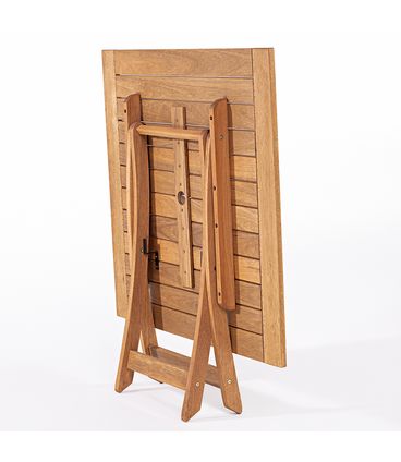 Mesa Quadrada Dobrável Madeira Stain Cor Jatobá 90cm - 17059