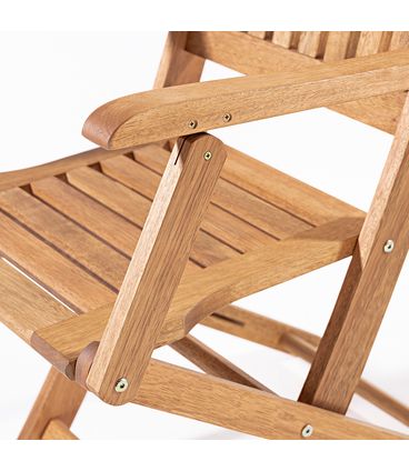 Cadeira Dobrável Com Braço Madeira Stain Cor Jatobá - 15555
