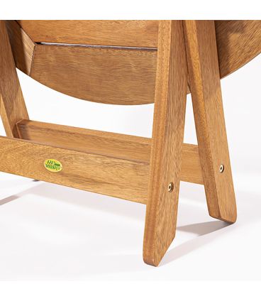 Mesa Dobrável Redonda Madeira Stain Cor Jatobá 80cm - 16524