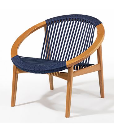 Poltrona Luxor Corda Azul Verniz Mel - 78522