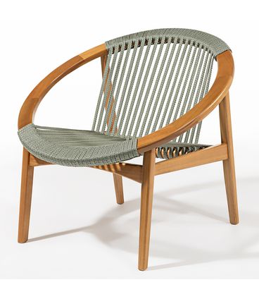 Poltrona Luxor Corda Verde Oliva Verniz Mel - 78523