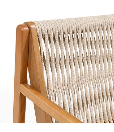 Poltrona Creta Corda Areia Base Mel - 78524