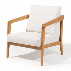 Poltrona Kiel Tecido Cru Base Verniz Mel - 78525