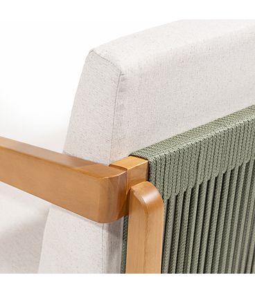 Poltrona Kiel Tecido Cru Base Verniz Mel - 78525