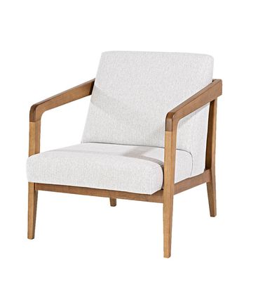 Poltrona Kiel Tecido Gelo Base Verniz Avela - 72130