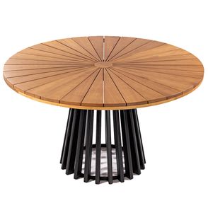 Mesa de Jantar Tune Base Preta Tampo Mel 140cm - 72493