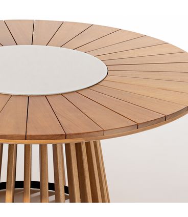 Mesa Jantar Redonda Paraty Base Verniz Mel 160cm - 78545