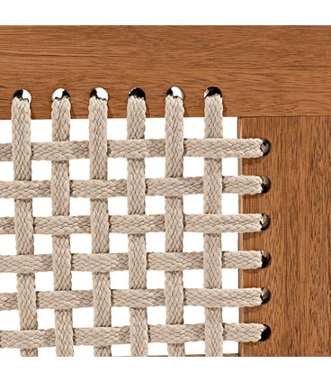 Banco Trama 3 Lugares Stain Jatobá Corda Areia 180cm - 64388