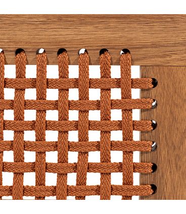 Banco Trama 3 Lugares Stain Jatobá Corda Ocre 180cm - 78558