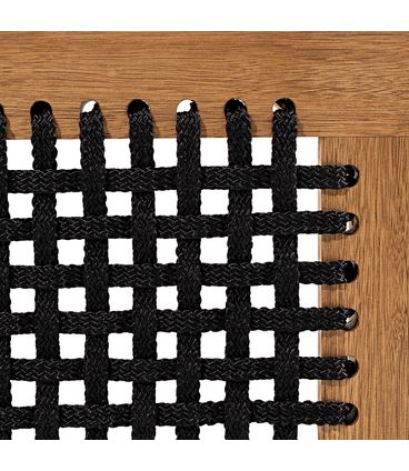 Banco Trama 3 Lugares Stain Jatobá Corda Preta 180cm - 53170