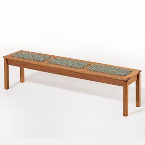 Banco Trama 3 Lugares Stain Jatobá Corda Verde Oliva 180cm - 78560