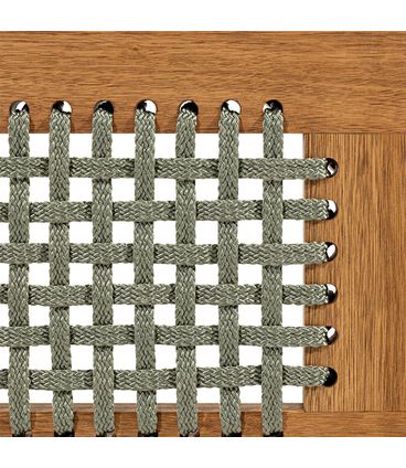 Banco Trama 3 Lugares Stain Jatobá Corda Verde Oliva 180cm - 78560