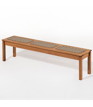 Banco Trama 3 Lugares Stain Jatobá Corda Rami 180cm - 78559