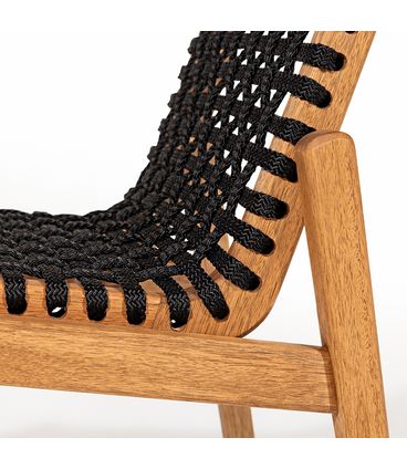 Cadeira Trama Corda Preta Estrutura Stain Jatoba 52cm - 53172