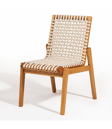 Cadeira Trama Corda Areia Estrutura Stain Jatoba 52cm - 60361