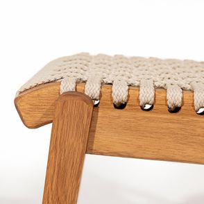 Cadeira Trama Corda Areia Estrutura Stain Jatoba 52cm - 60361
