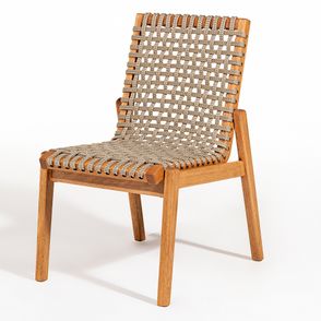 Cadeira Trama Corda Rami Estrutura Stain Jatobá 52cm - 78564