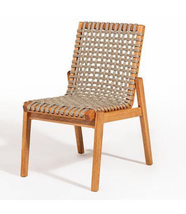 Cadeira Trama Corda Rami Estrutura Stain Jatobá 52cm - 78564