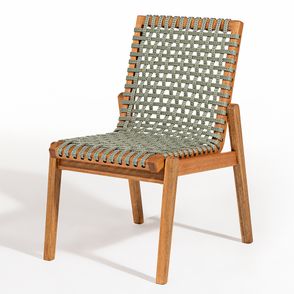 Cadeira Trama Corda Verde Oliva Estrutura Stain Jatobá 52cm - 78565
