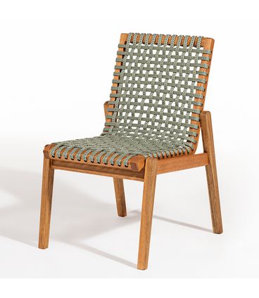 Cadeira Trama Corda Verde Oliva Estrutura Stain Jatobá 52cm - 78565