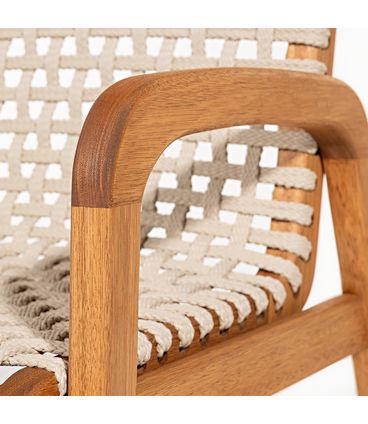 Cadeira Trama Com Braço Corda Areia Stain Jatobá - 64324