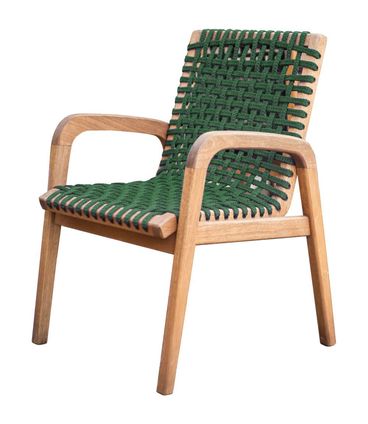 Cadeira Trama Com Braço Corda Verde Stain Jatobá - 66748