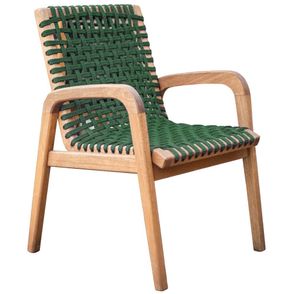Cadeira Trama Com Braço Corda Verde Stain Jatobá - 66748