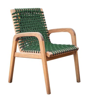 Cadeira Trama Com Braço Corda Verde Stain Jatobá - 66748