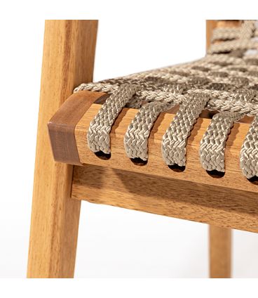 Cadeira Trama Com Braço Corda Rami Stain Jatobá - 78569